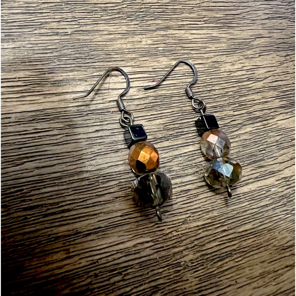 Handmade silver beaded earrings